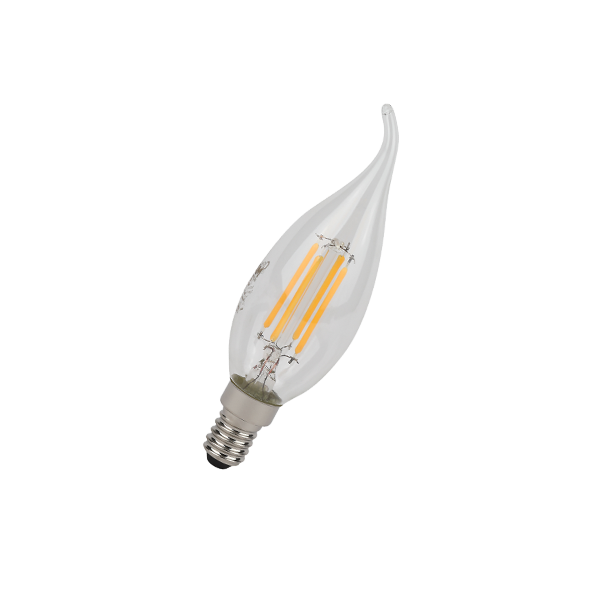 5W/2700K (=60W) E14 230V  LED STAR 5Y FILAMENT прозрачная - Светодиодная филаментная лампа Свеча на ветру OSRAM