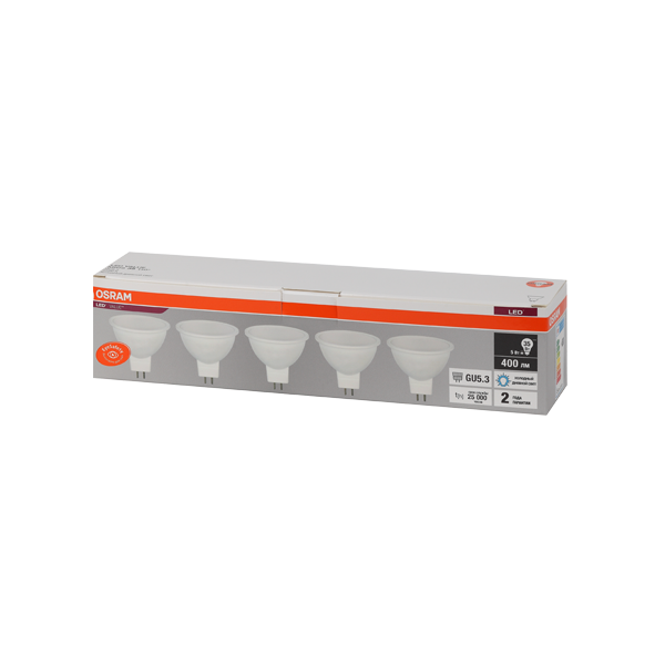 MR16 5SW/6500K(=35W) GU5.3 230V Экопак 5шт - Светодиодная лампа OSRAM LED Value MR16