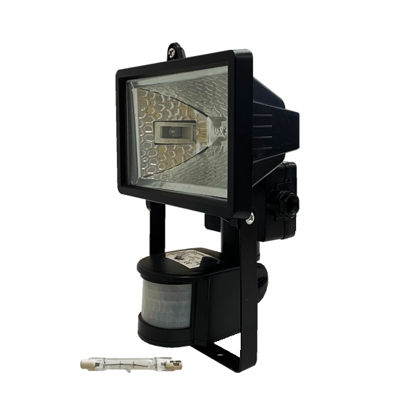 FL-H150S 150W/78мм (Датчик движения) - Чёрный прожектор галогенный с датчиком движения FOTON LIGHTING