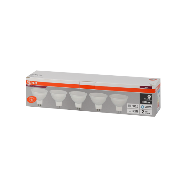 MR16 10SW/6500K(=75W) GU5.3 230V Экопак 5шт - Светодиодная лампа OSRAM LED Value MR16