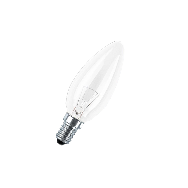 CLASSIC   B  CL 40W  230V  E14 (d35x100) - лампа накаливания свеча прозрачная OSRAM