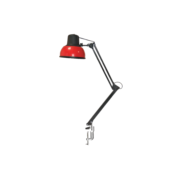 Бета-К НДБ37-60-159 (220В, 60Вт, ЛОН/LED Е27, на струбцине МС)  настол., без лампы, красный
