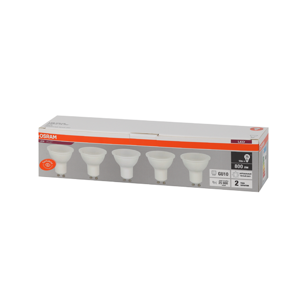 PAR16 10SW/4000K(=75W) GU10 230V (Экопак 5шт) - Светодиодная лампа OSRAM LED Value PAR16