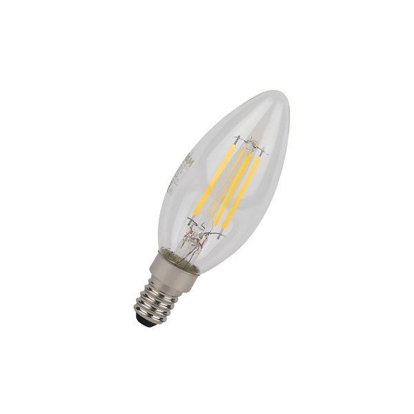 4W/2700K (=40W) E14 230V  LED Star 5Y FILAMENT прозрачная - Светодиодная филаментная лампа Свеча OSRAM