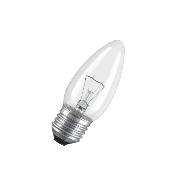 STANDART  B35  CL  40W  230V   E27 (d35x97) - лампа накаливания свеча прозрачная PHILIPS