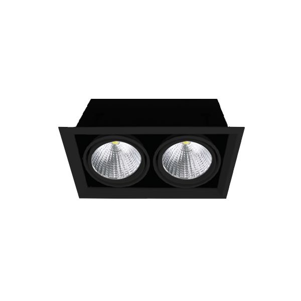 2x30W/4000K | 4800Lm / Чёрный / FL-LED Grille-111-2 | - Светодиодный карданный светильник FOTON LIGHTING