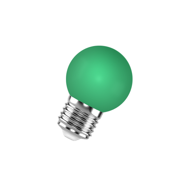 FL-LED DECO-GL45 1W E27    GREEN   230V  E27 зеленый (LED шарик) FOTON  -  лампа