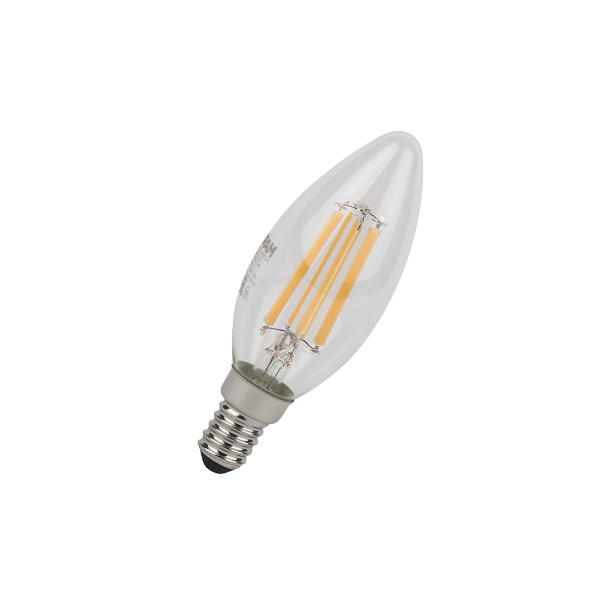 6W/4000K (=75W) E14 230V  LED STAR 5Y FILAMENT прозрачная - Светодиодная филаментная лампа Свеча OSRAM