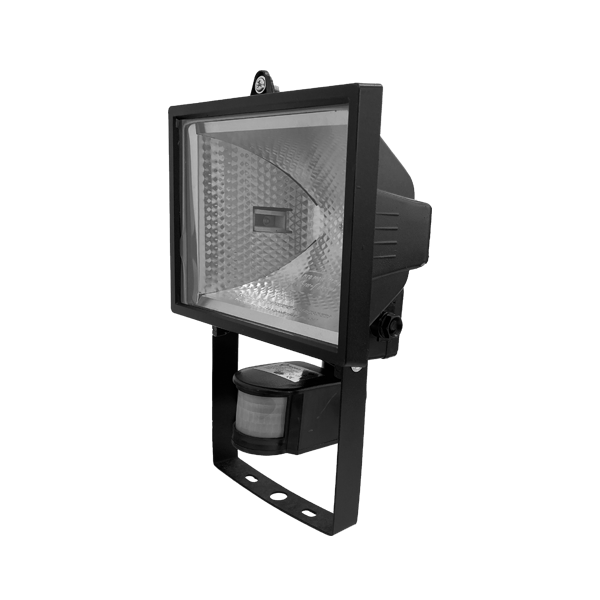 FL-H500S 500W/114мм (Датчик движения) - Чёрный прожектор галогенный с датчиком движения FOTON LIGHTING