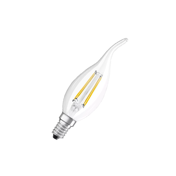 3.4W/927 (=40W) E14 DIM SUPERSTAR+ RA90 прозрачная - Светодиодная филаментная лампа Свеча на ветру OSRAM