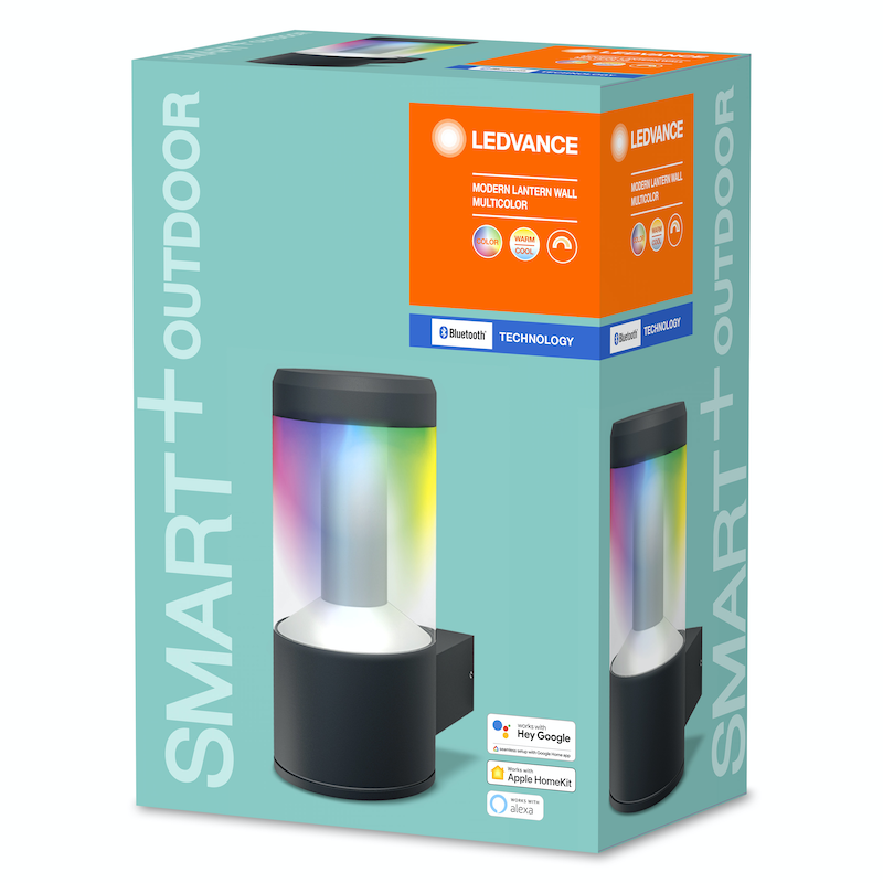 12W/RGBW+2000-6500K (=60W)  Настенный уличный светодиодный светильник с управлением по BlueTooth - LEDVANCE SMART+ Modern Lantern Wall Multicolor