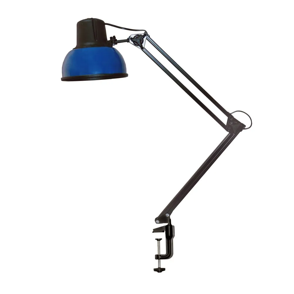 Бета-К НДБ37-60-159 (220В, 60Вт, ЛОН/LED Е27, на струбцине МС)  настол., без лампы, синий