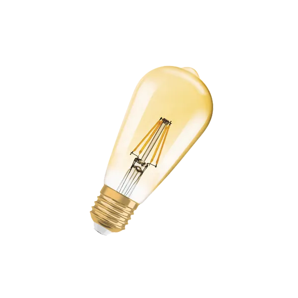 7W/2500K(=55W) DIM E27 Vintage 1906  Edison FILAMENT GOLD  145x64мм - Светодиодная филаментная винтажная лампа Эдисон OSRAM