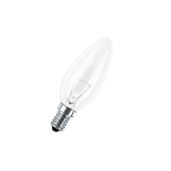 CLASSIC   B  CL 40W  230V  E14 (d35x100) - лампа накаливания свеча прозрачная OSRAM