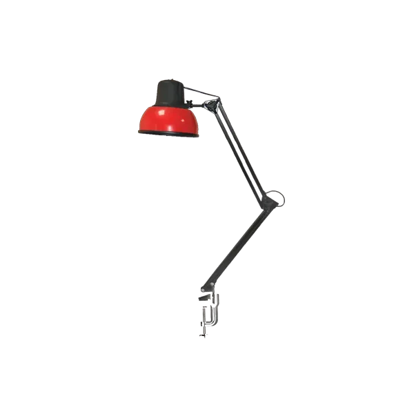 Бета-К НДБ37-60-159 (220В, 60Вт, ЛОН/LED Е27, на струбцине МС)  настол., без лампы, красный