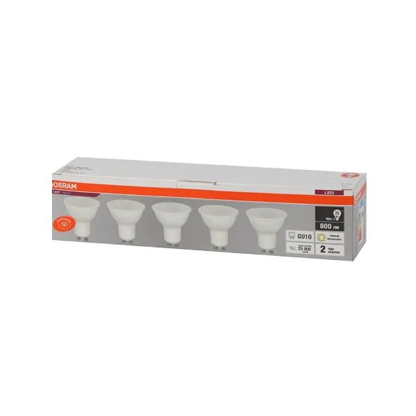 PAR16 10SW/3000K(=75W) GU10 230V (Экопак 5шт) - Светодиодная лампа OSRAM LED Value PAR16