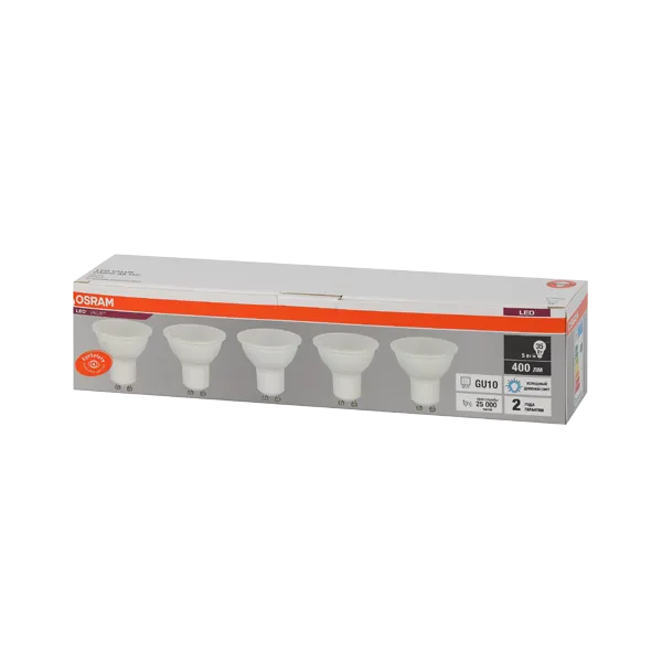 PAR16 5SW/6500K(=35W) GU10 230V (Экопак 5шт) - Светодиодная лампа OSRAM LED Value PAR16