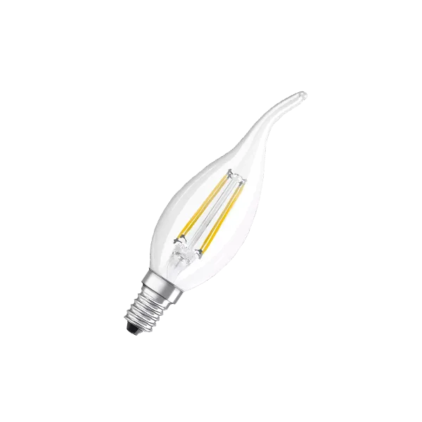 3.4W/927 (=40W) E14 DIM SUPERSTAR+ RA90 прозрачная - Светодиодная филаментная лампа Свеча на ветру OSRAM