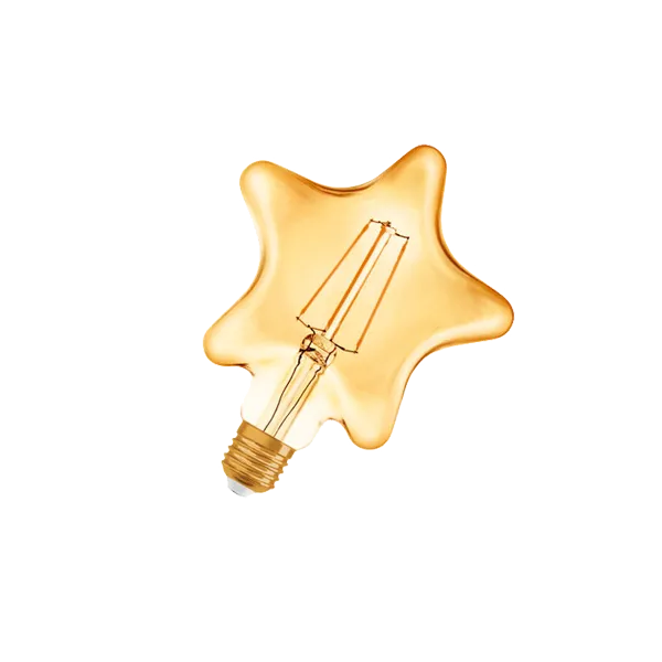 4.5W/2400K (=40W) E27  STAR/FILAMENT/GOLD  165x125мм - Светодиодная филаментная лампа Звезда OSRAM Vintage 1906 LED