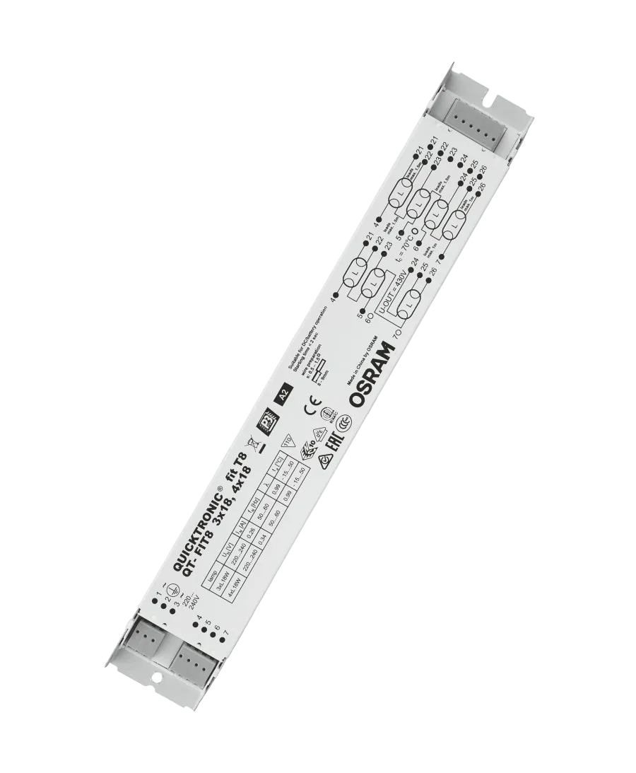 QT-FIT8 3X18/4X18/198-264V  280x40x28mm - ЭПРА для люминесцентной лампы Т8 OSRAM